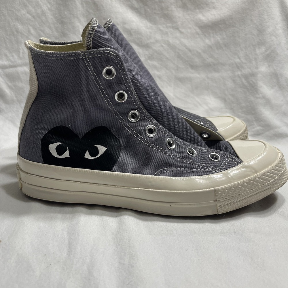 Converse CDG Chuck Taylor 70 Hi Comme des Garcons PLAY Steel Gray Men 5 Womens 7